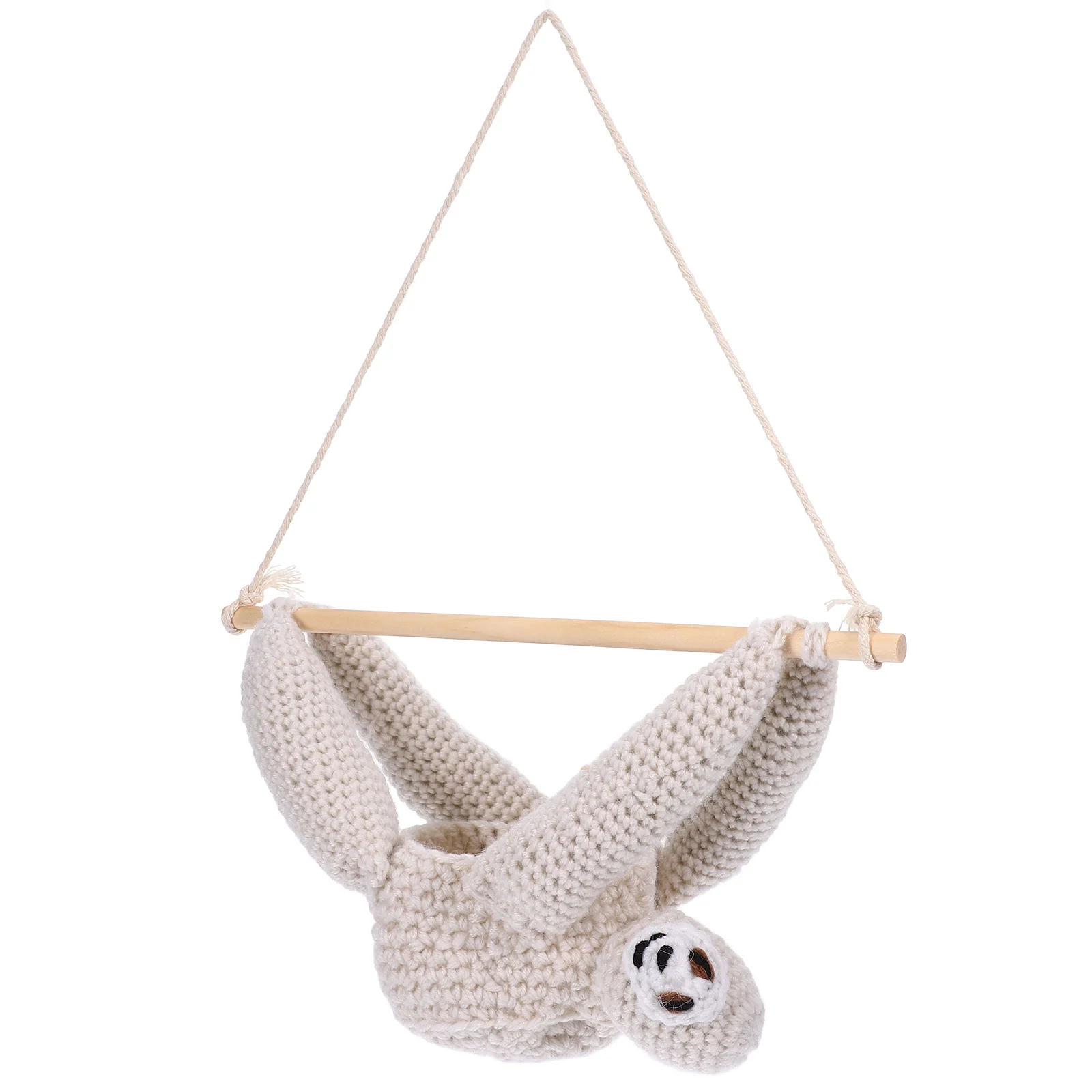

Sloth Planter Hanger Woven Macrame for Indoor Outdoor Plants Beige Wood Hanging Home Storage Bohemia Design Elegant Balcony