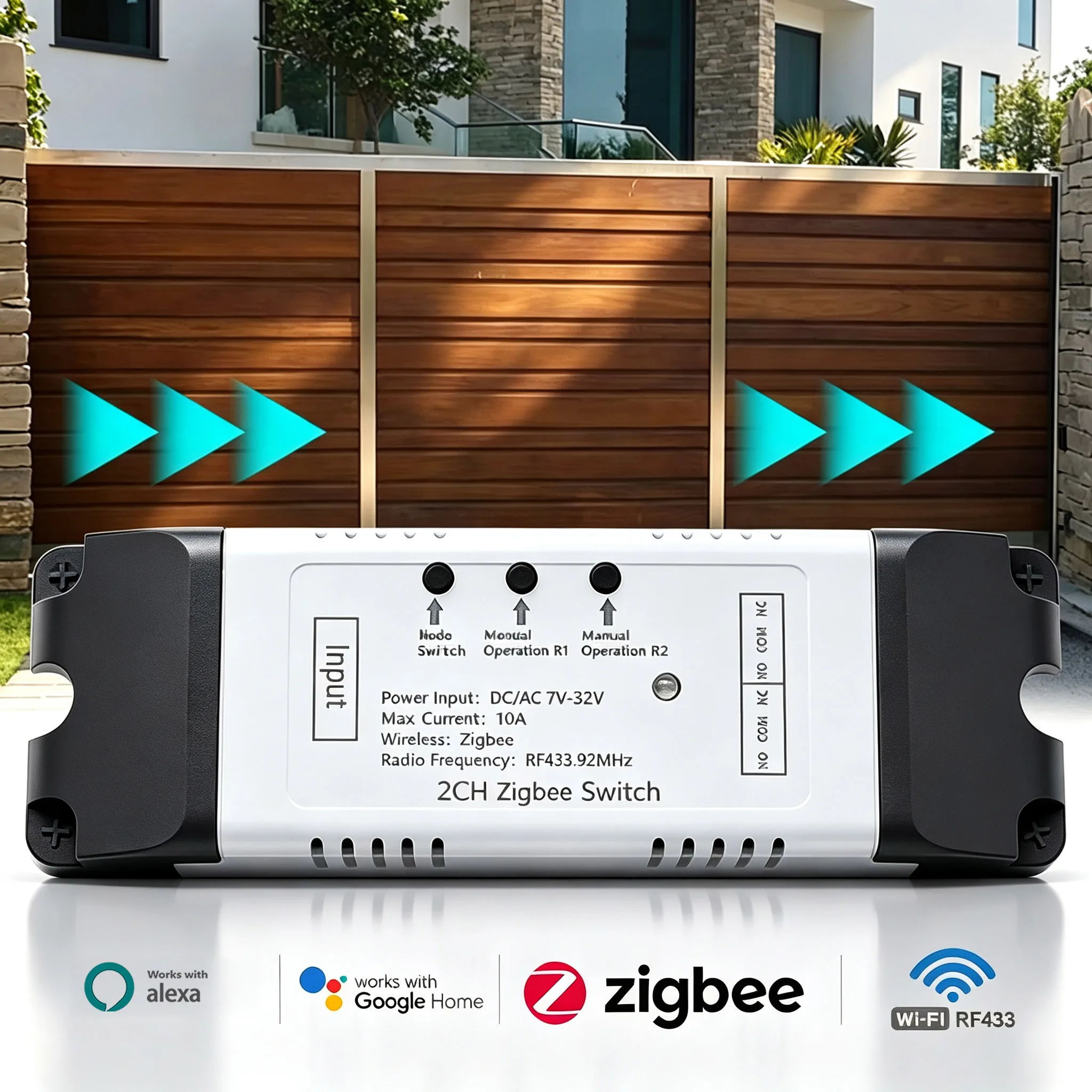 Zigbee Smart Garage Door Opener Controller Inching Relay Module Gate Switch 1/2/4 CH Works with Tuya Alexa Gateway Required
