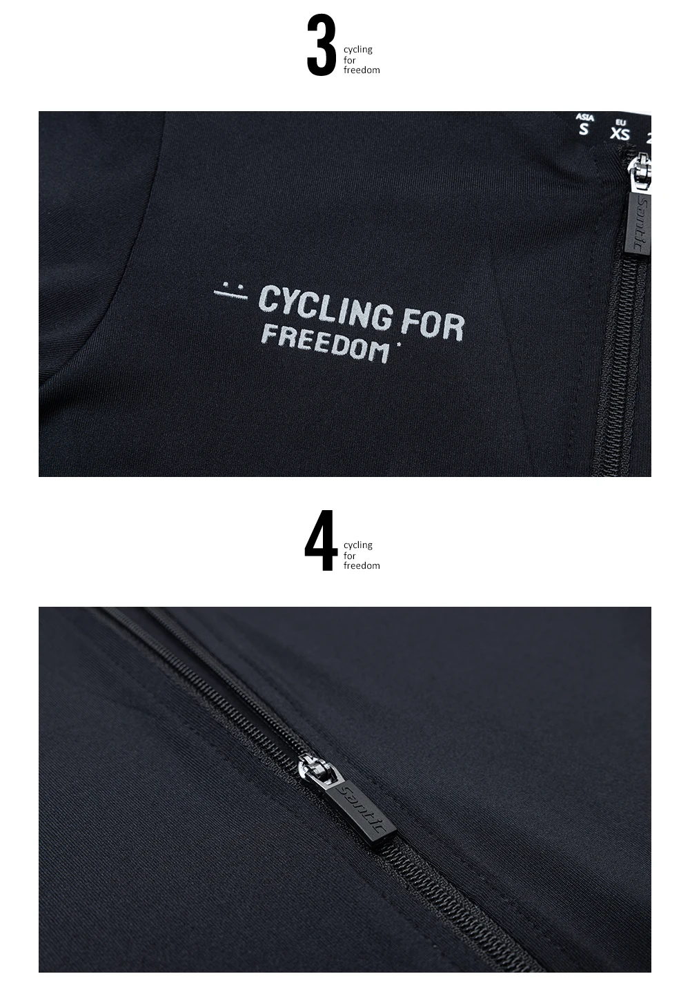 Santic Damen-Radtrikots, langärmelig, atmungsaktiv, schnell trocknend, für die Frühlings- und Sommersaison, bequeme Fahrradbekleidung, KL25C01181 – Detail 4