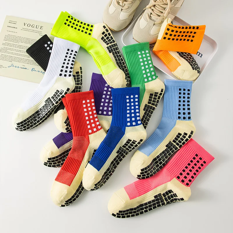 

1 пара профессиональных футбольных носков унисекс для мужчин и женщин, силиконовые нескользящие носки-тапочки, мужские утепленные спортивные носки для тренажерного зала, фитнеса, йоги