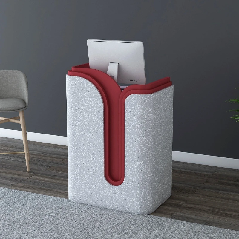 Simple creative reception counter light luxury beauty salon shopping guide desk welcome smal balcão para loja office furniture