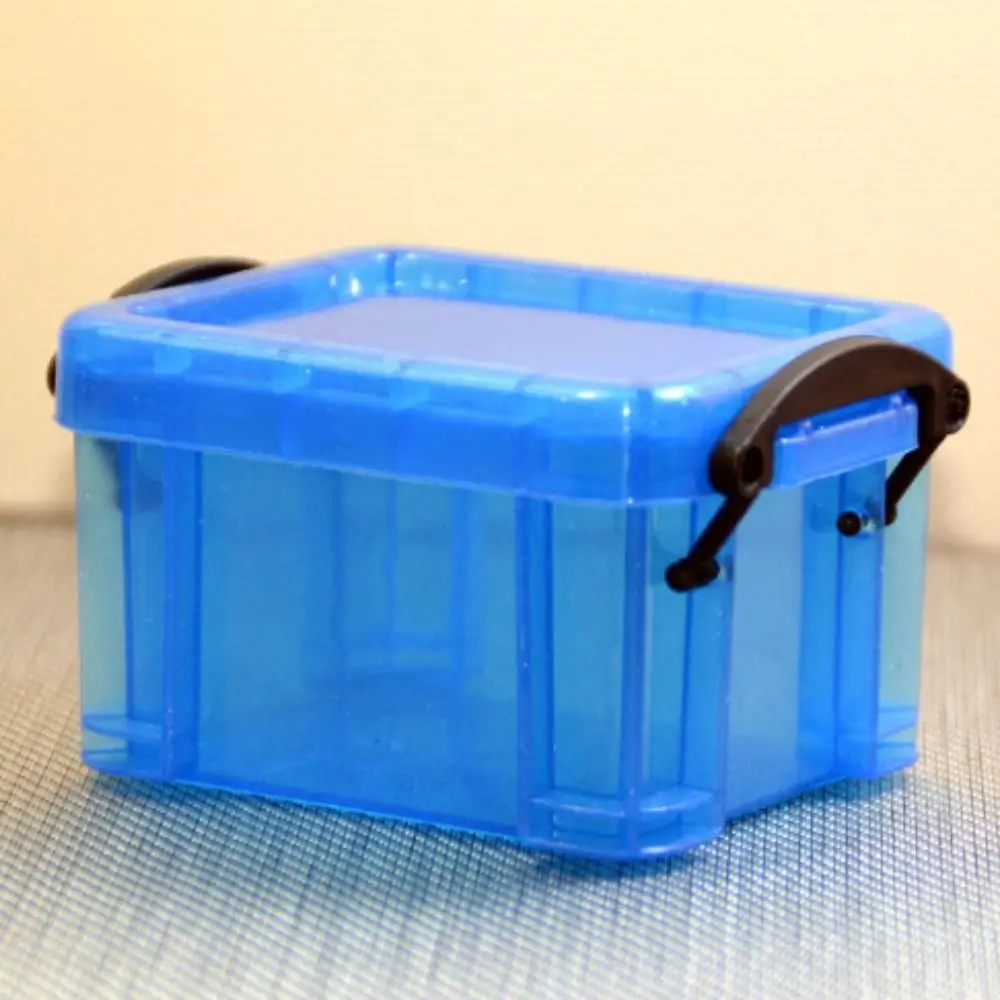 Mini Boîte de Rangement Multifonctionnelle, Conteneur Transparent en Plastique, Minimalisme, Bureau