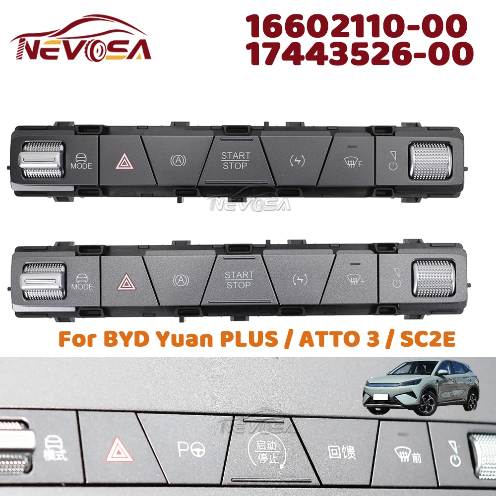 

Кнопка управления центральной консолью для BYD Yuan PLUS ATTO 3 SC2E EV, матовый серый цвет, для интерьера автомобиля, панель управления центральной консолью