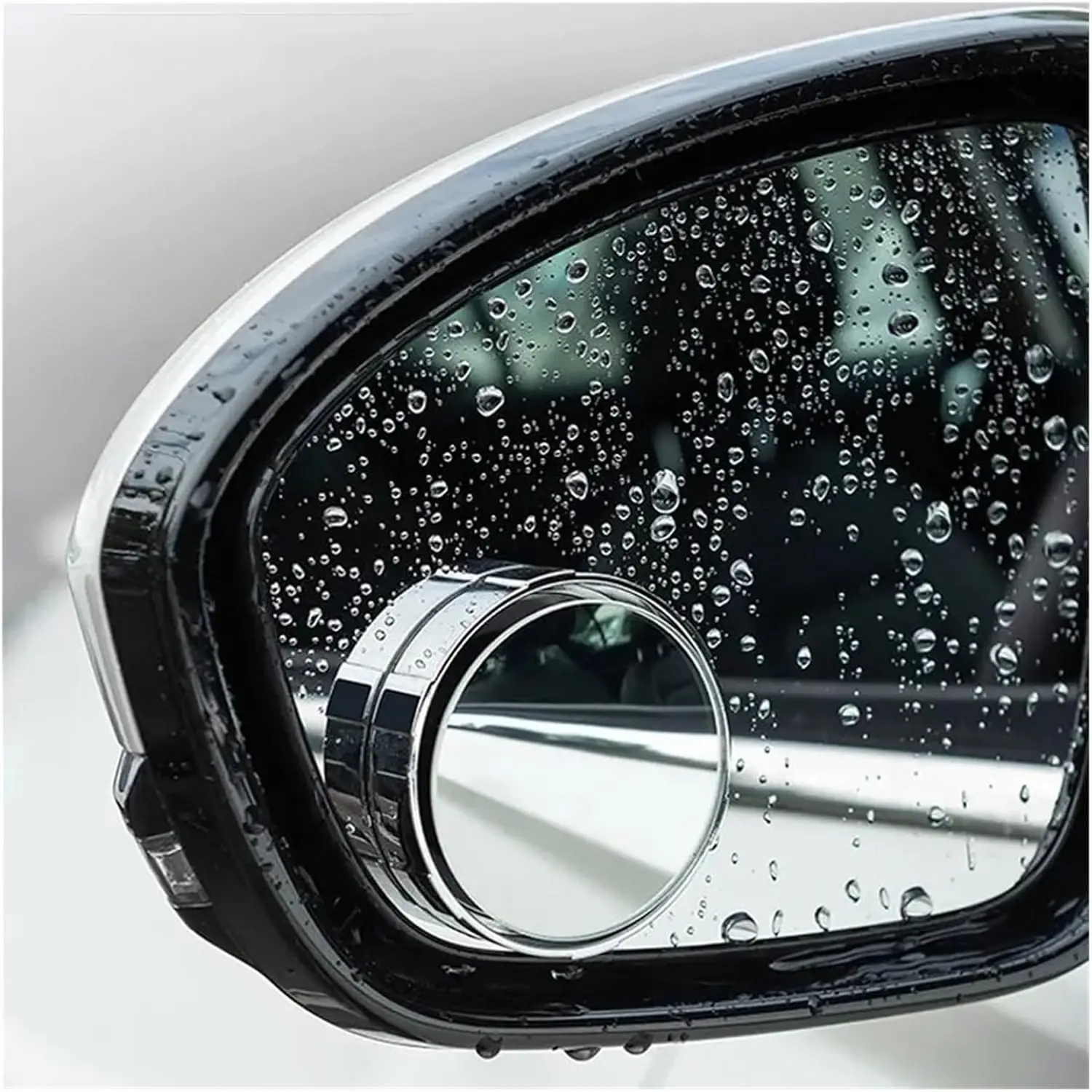 2Pcs Round Frame Convex Blind Spot Mirror Safety Driving Wide-angle 360 Degree Adjustable Clear Rearview Mirror Car Accessories