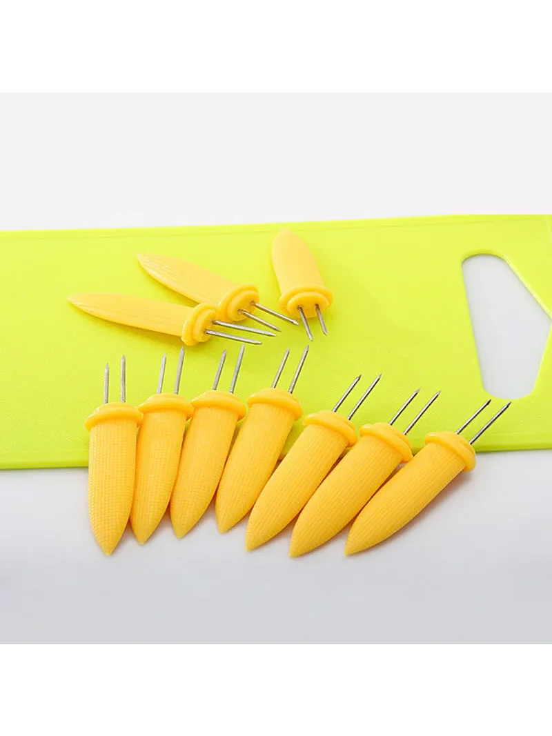 10Pcs Corn on The Cob Holders Stainless Steel Corn Holders  on The Grill, Corn on The Cob Skewers Double Fork Sweet  Sea