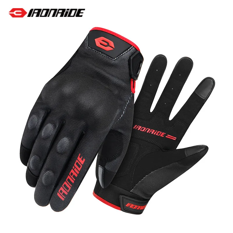 

IRONRIDE Men's Motorcycle Riding Gloves Summer Breathable Anti Fall Non Slip Durable Carbon Fiber Touch Screen Racing All Season