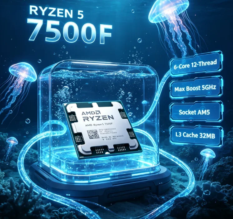 AM5 DDR5 Motherboard Matching Chip Ryzen5 7500F AMD R5 7500F 3.7GHz 6 Core 12 Thread 32MB L3 Cache 65W 5NM Gaming Processor