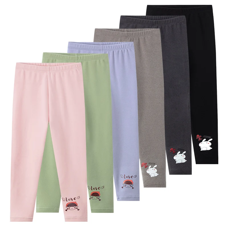 

3/1 Piece Autumn And Winter Children's Thick Bottom Pants Girls' Basic Versatile Slim Fit Sports Pants Plus Size anti Slip Pants