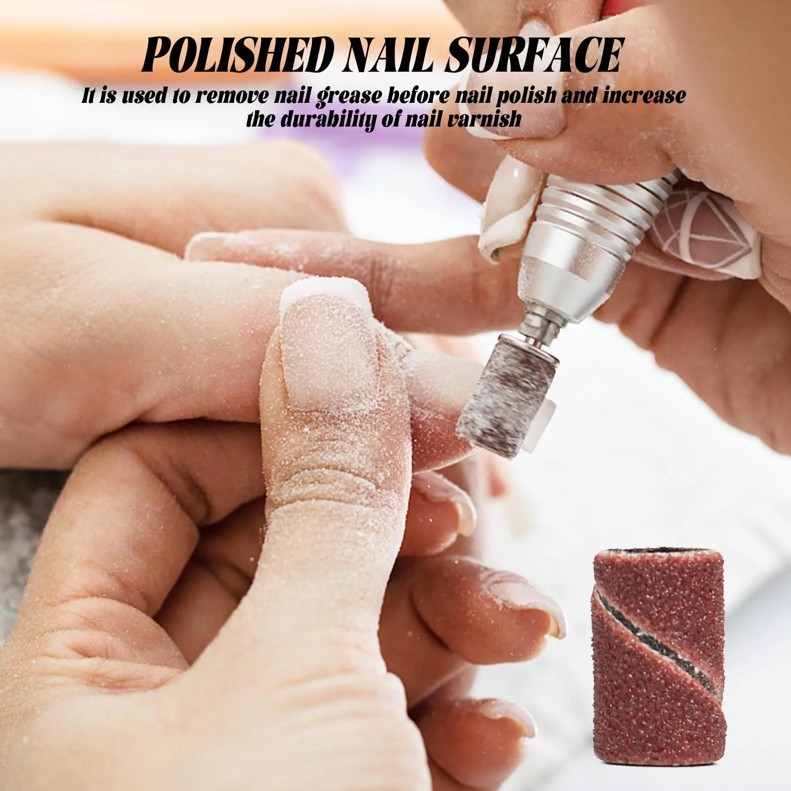 แผ่นขัดเล็บแบบวงกลม 50/100 ชิ้น ขนาด 80-600 กริต สำหรับเครื่องตะไบเล็บและเครื่องขัดเล็บไฟฟ้า