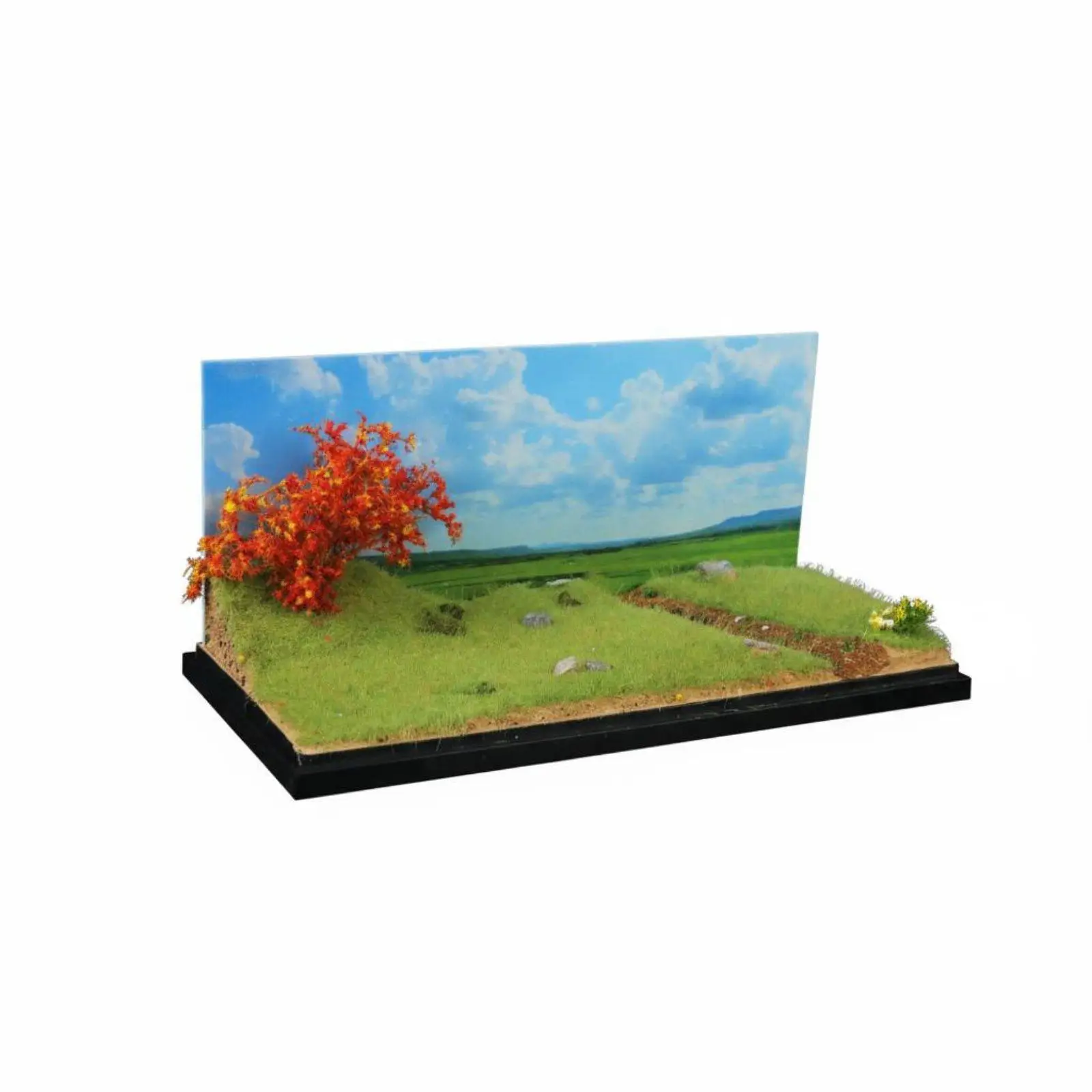 Scaled Wetland Diorama Display Board for Model Vehicle Collection with Realistic Grass Texture and Sturdy Base