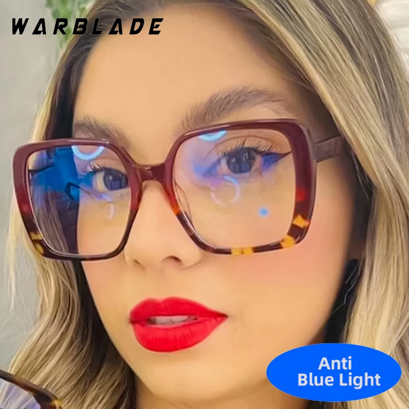 

Fashion Brand Oversized Square Frame Women Eyewear TR90 Men Computer Reading Anti-Blue Light Classic Optical Eyeglasses Female