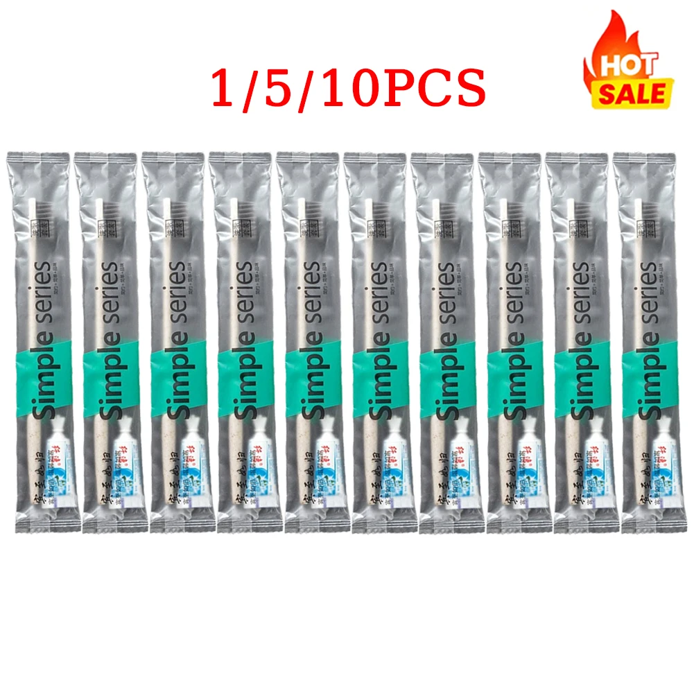 Individually Packaged Disposable Toothbrush Set With Toothpaste For Travel & Camping Food-Grade Safe Bristles For Hotel Airlines