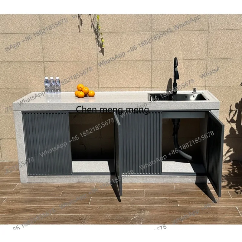 Courtyard Outdoor Island Platform Work Outdoor Operator Granite Wash Table Integrated Pool Cabinet Villa Garden Vegetabl