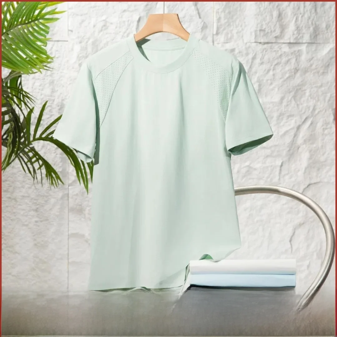 تي شيرت Qui Dry Laser مثقوب فضفاض مناسب ثلاثي الأبعاد مصمم ort Sve تي شيرت قطني مسامي للرجال والنساء للاستخدام الخارجي #1