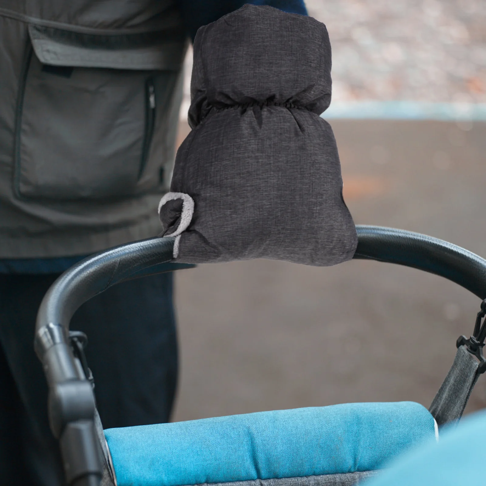 Guantes para cochecito de bebé, manguitos de mano de lana de 3 capas para el calor del invierno, protección anticongelante, accesorios para cochecito, 1 par