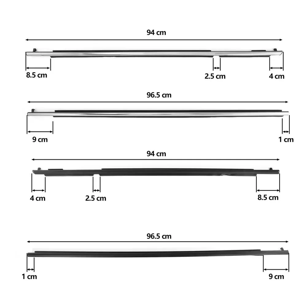 4Pcs Car Front & Rear Outer Window Glass Seal Belt Trim Sealing Strips Rubber Weatherstrip for Toyota 4runner 2010-2021