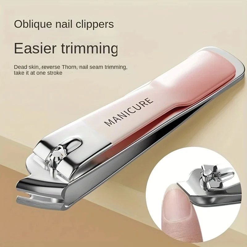 Coupe-ongles professionnel en acier inoxydable pour hommes et femmes, outil de manucure portable