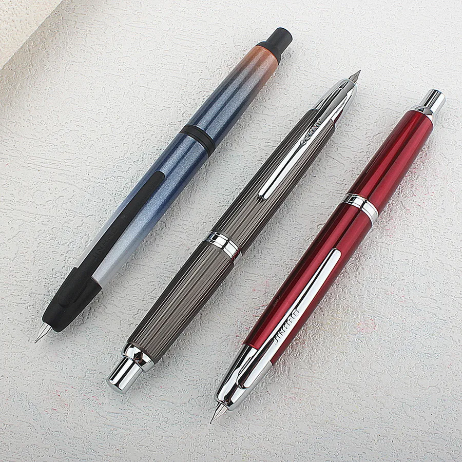 

JINHAO 10 Press Fountain Pen Retractable EF/F Metal High Quality Writing Ink with Converter School Office Supplies Stationery
