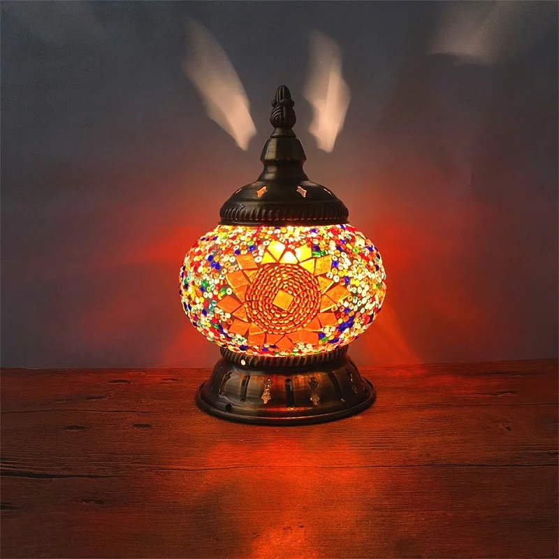 Retro ethnic style bedroom bedside Nightlight restaurant coffee bar Turkish decorative table lamp package mail