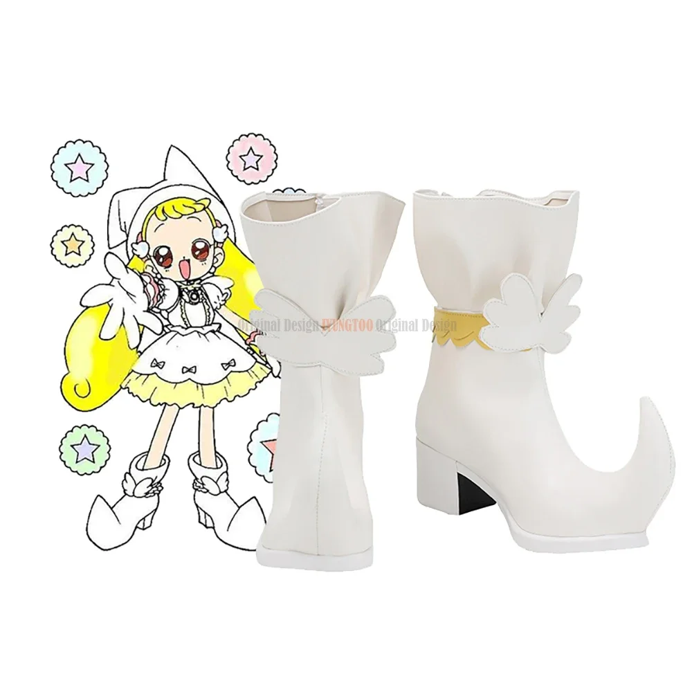

Ojamajo Doremi Hana Makihatayama Cosplay Boots White Leather Shoes Custom Made