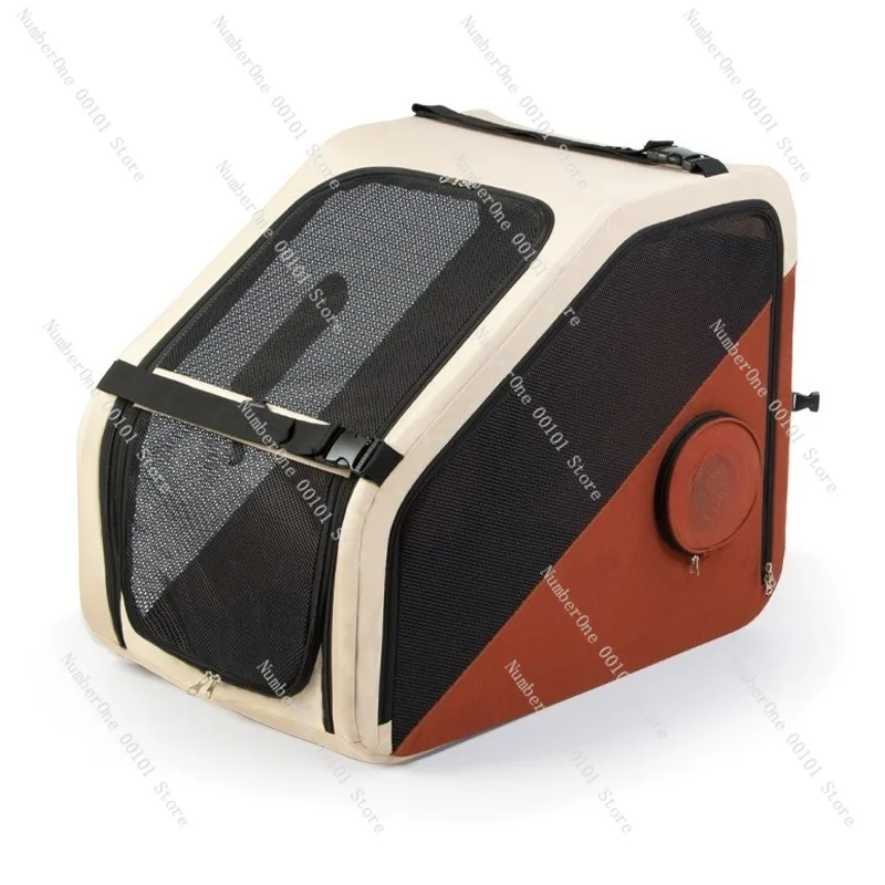 Portable Car Travel Dog Crate Foldable One Piece Pet Carrier Cage Large Kennel Bed for Long Distance Trips Outdoor Use Safe