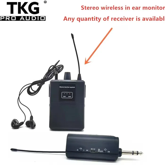 TKG 650-655mhz sound stage Stereo In Ear Monitor Wireless Stereo monitor system Professional Audio Equipment Personal Stage