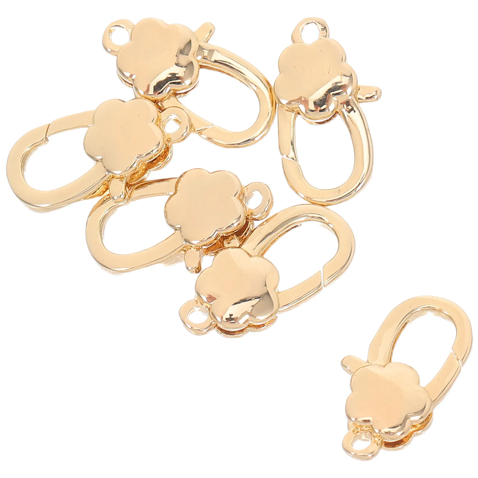 

6Pcs Flower Lobster Clasps Luxury Metal Jewelry Connector for DIY Bracelet Necklace Keychain Craft Elegant Closure