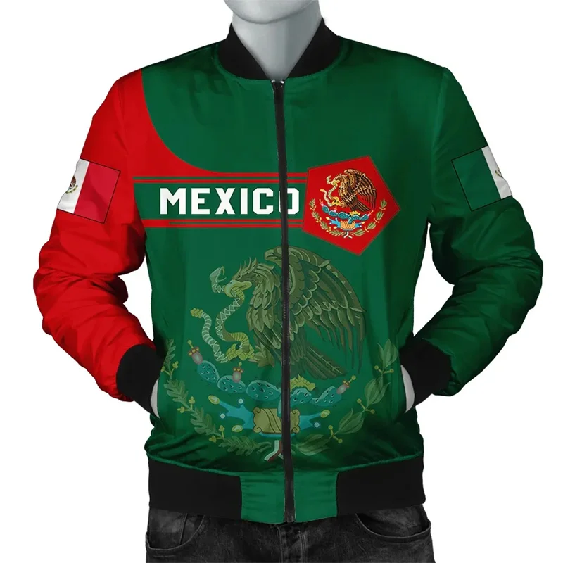 Harajuku 3D Mexico Skull Aztec Warrior Printing Jacket Mexican Ethnic Emblem Graphic Jackets For Men Fashion Long Sleeve Clothes