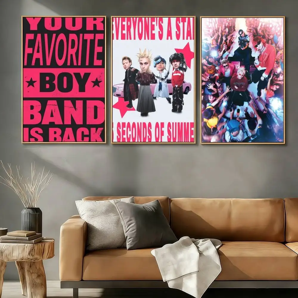 Band 5 S-SecondsS Of S-Summer Poster Stickers Art Print Retro Vintage Wall Decor HD Living Room Home Office Gift Occasion