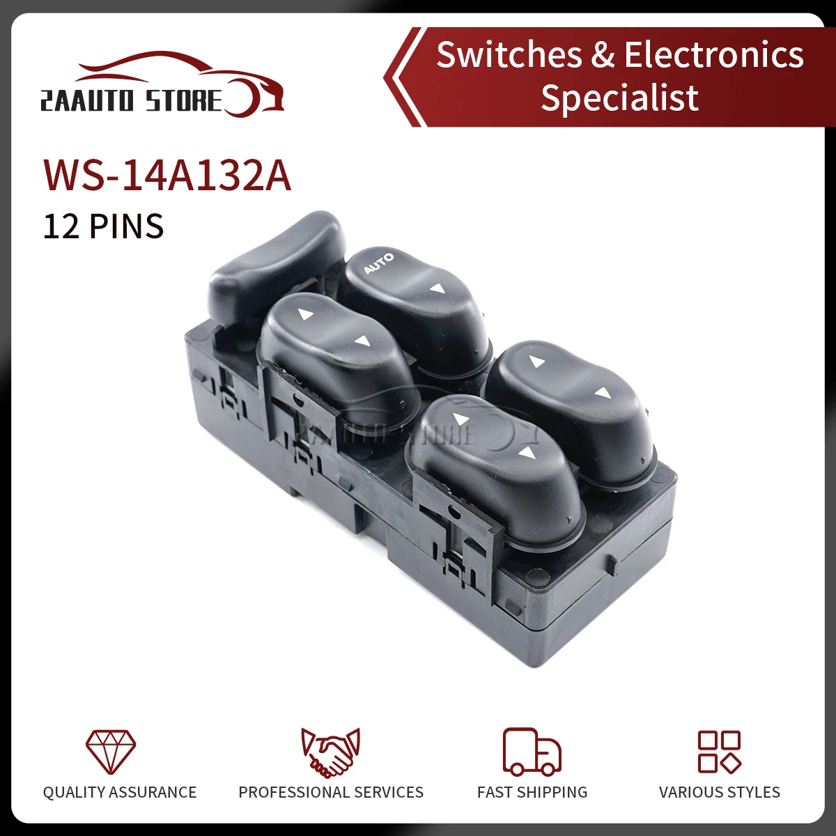 

RHD Master Power Window Switch Button WS14A132A For Ford Falcon Fairmont AU 1998 1999 2000 2001 2002 FDFC-141302-0 WS-14A132A