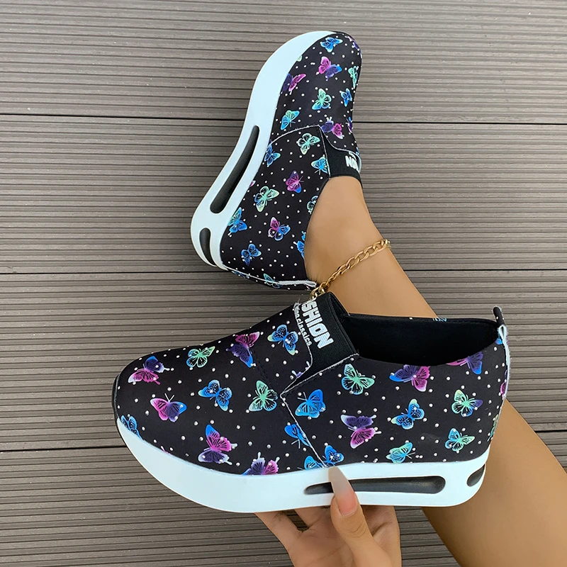 Women Sneakers for Summer Platform Women Slip on Sock Flats Shoes Casual Zapatillas Mujer Breather Sports Shoes Female Loafers