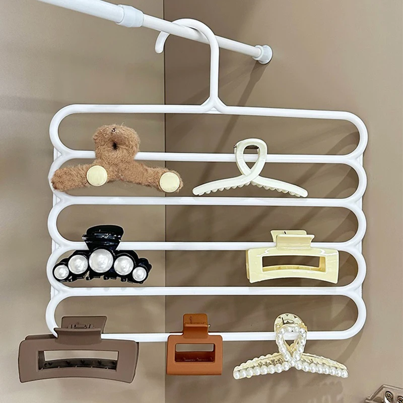 Organizzatore per Rack di stoccaggio per artigli per capelli supporto per fascia a 5 strati cappelli calzini appendiabiti per cappelli organizzatori di stoccaggio appendiabiti per forcine da appendere a parete