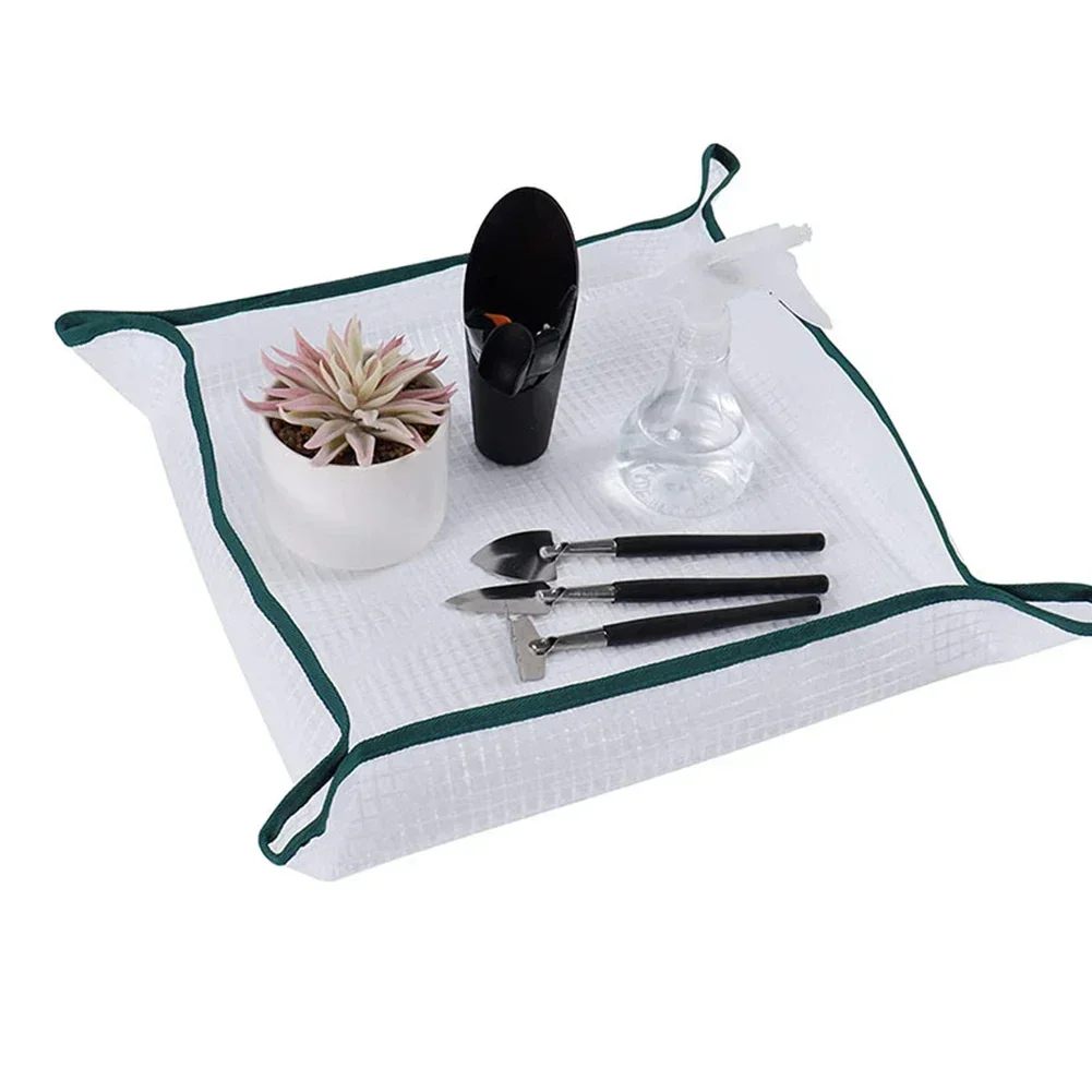 Tappetino da giardinaggio pieghevole impermeabile per trapianto di piante e invasatura, telo anti-sporco quadrato (19x19 pollici)