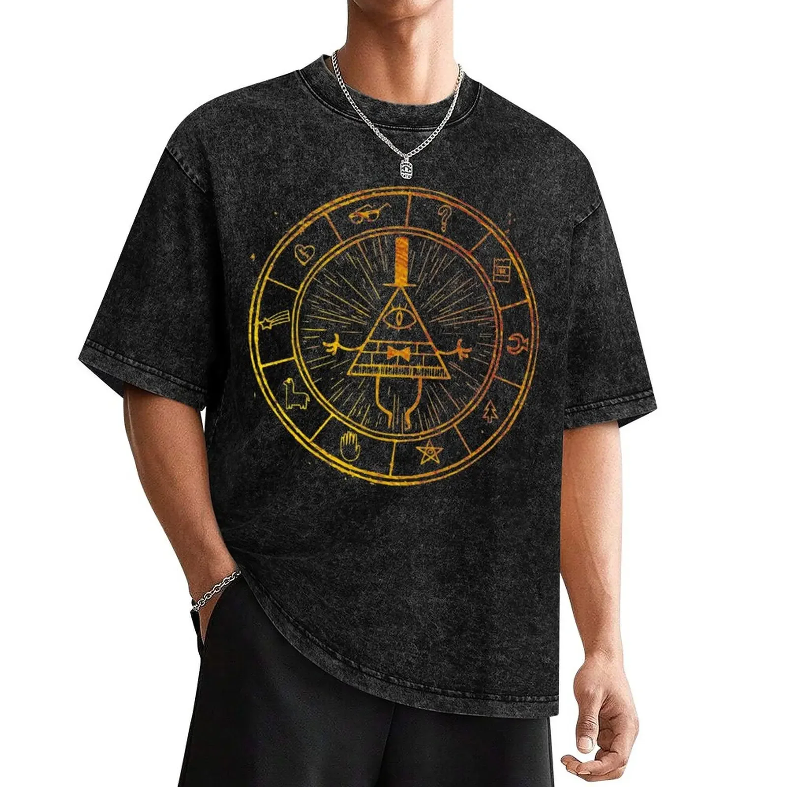 

The Bill Cipher Wheel T-Shirt anime figures Short sleeve tee mens designer clothes