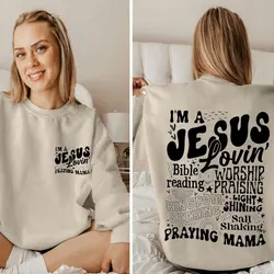 Women Autumn Sweatshirts Street Oversized Hoodie I'm A Jesus Lovin' Print Hoodies Hip Hop Fashion Y2k Aesthetics Sweatshirts