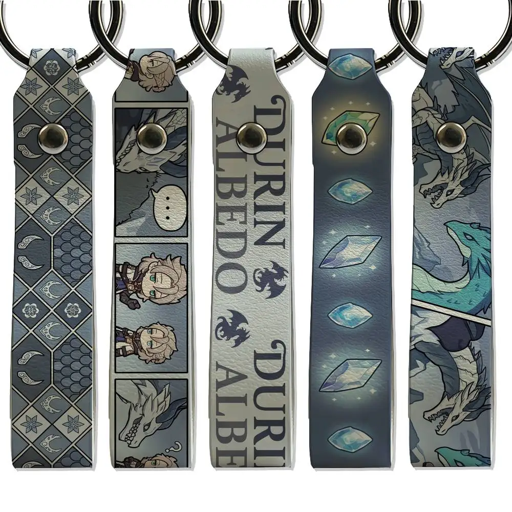 Durin Genshin Impact Stainless Steel Key Chain Durable Key Holder Unisex Daily Gift Card Holder Charm
