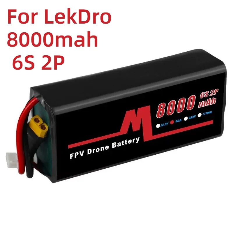 For LekDro 8000mah 6S 2P Lithium Battery for Model Aircraft Suitable for FPV Traversing Machine Battery