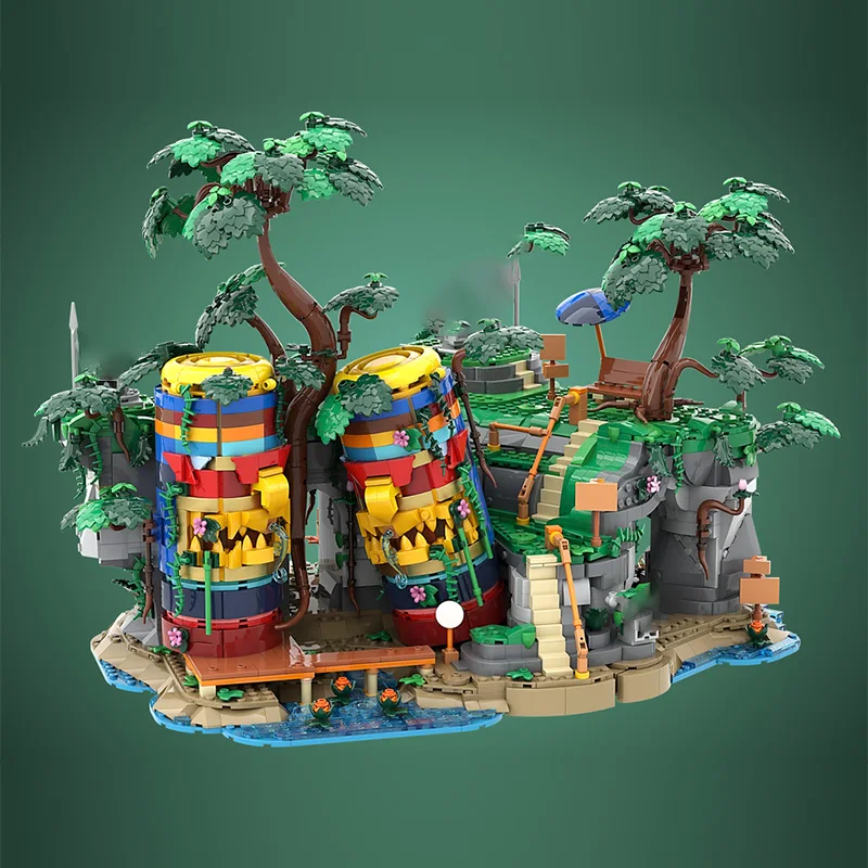 City Street View Model MOC Building Bricks Ancient Ruins Architecture Modular Technology Children Holiday Gift Assemble Toy Suit