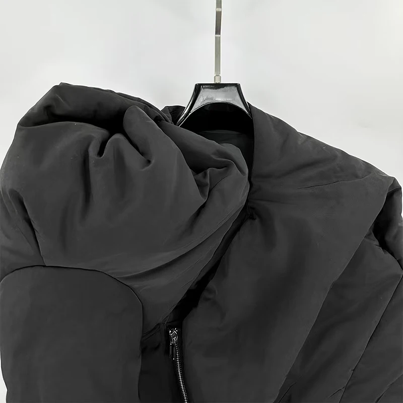 Cappotto da donna in cotone asimmetrico ispessito, giacca da strada alla moda, capispalla in cotone di alta qualità