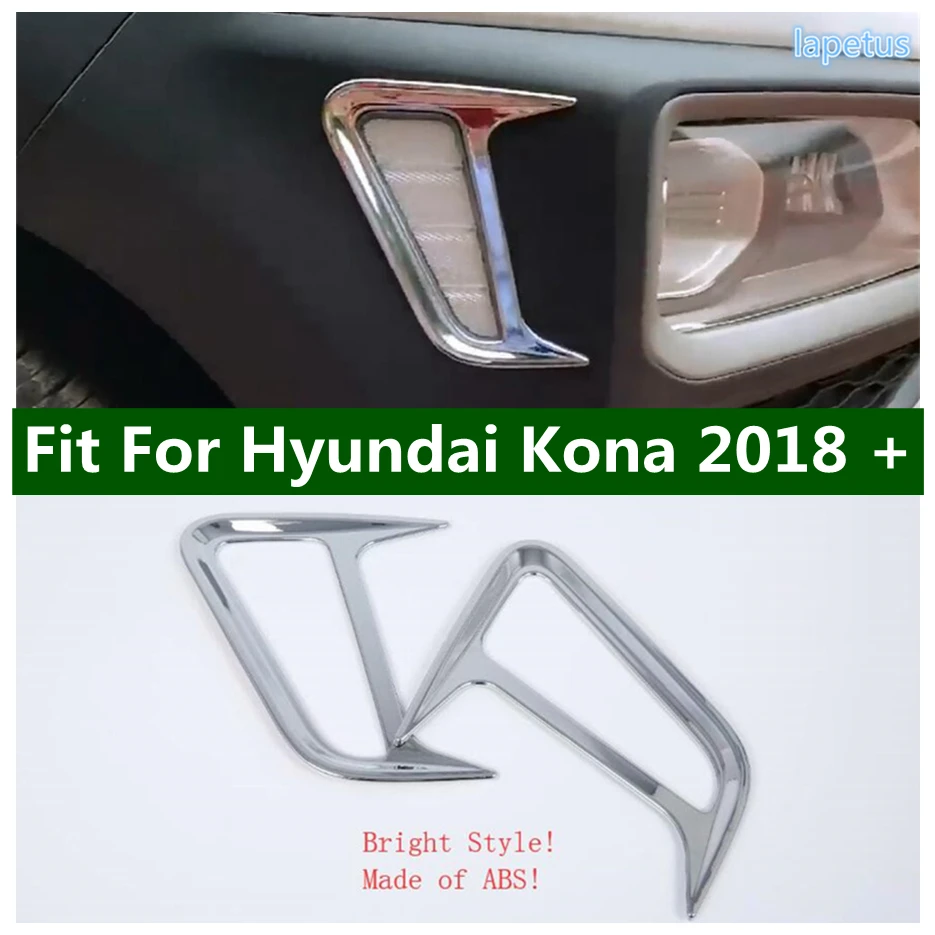 

ABS Chrome Front Side Turning Turn Signal Light Lamp Decoration Frame Cover Trim For Hyundai Kona 2018 - 2021 Car Accessories