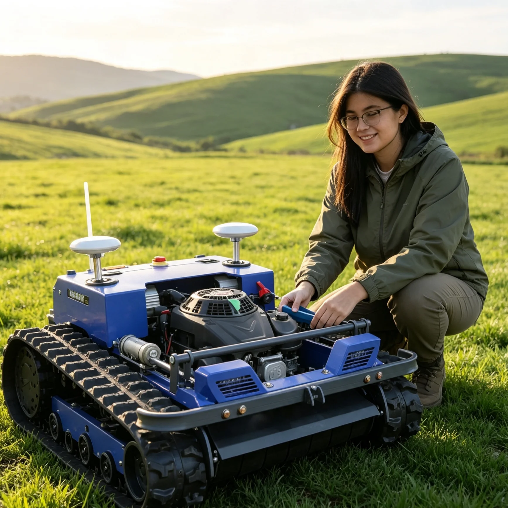Customized Remote Control Lawn Mower GPS professional trimming for sloped lawns of urban municipal park green spaces