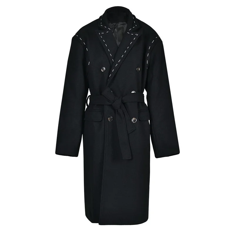 

Clear Line Design Women Windbreak Glamorous Lace Up Notch Lapels Wind Coat Unique Tighten Waist Long Sleeve Tops Newest In Stock