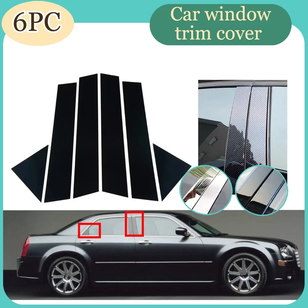 

Glossy Black Silvery Carbon Pillar Posts Fit For Dodge Magnum Chrysler 300/300C 2005 2006 -2010 Window Trim Cover Decal Sticker