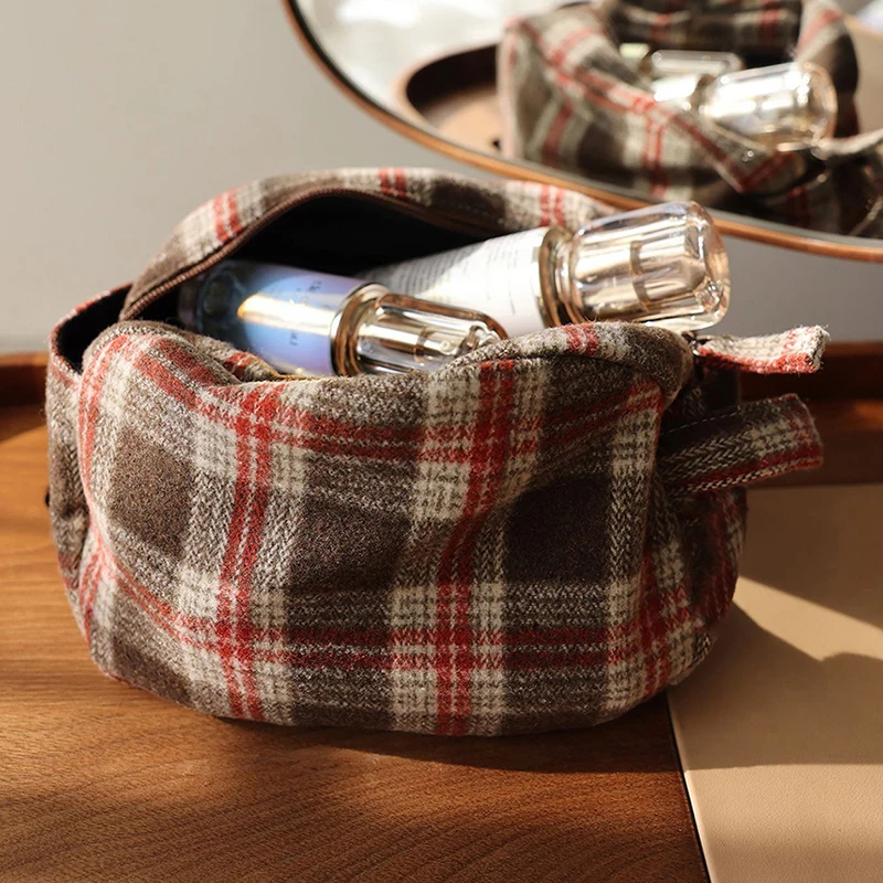 Retro-Kosmetiktasche, Canvas-Clutch, große Kosmetiktasche, Reise-Toilettentasche, tragbare Aufbewahrungstasche für Lippenstift, Damen-Bade- und Duschbeutel – Detail 1