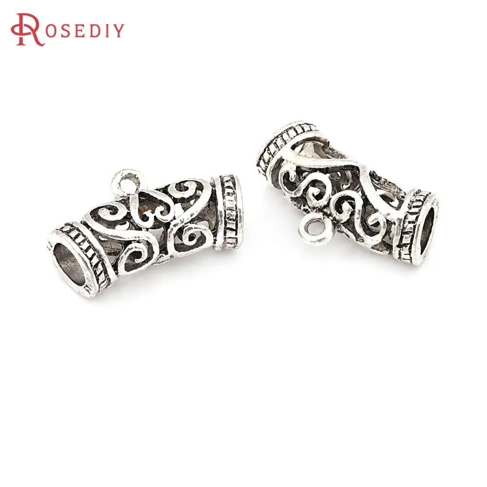 Antique Silver Vintage Style Zinc Alloy Decorative Bracelets Arcuated Tube Diy Jewelry Making Supplies Accessories for Women