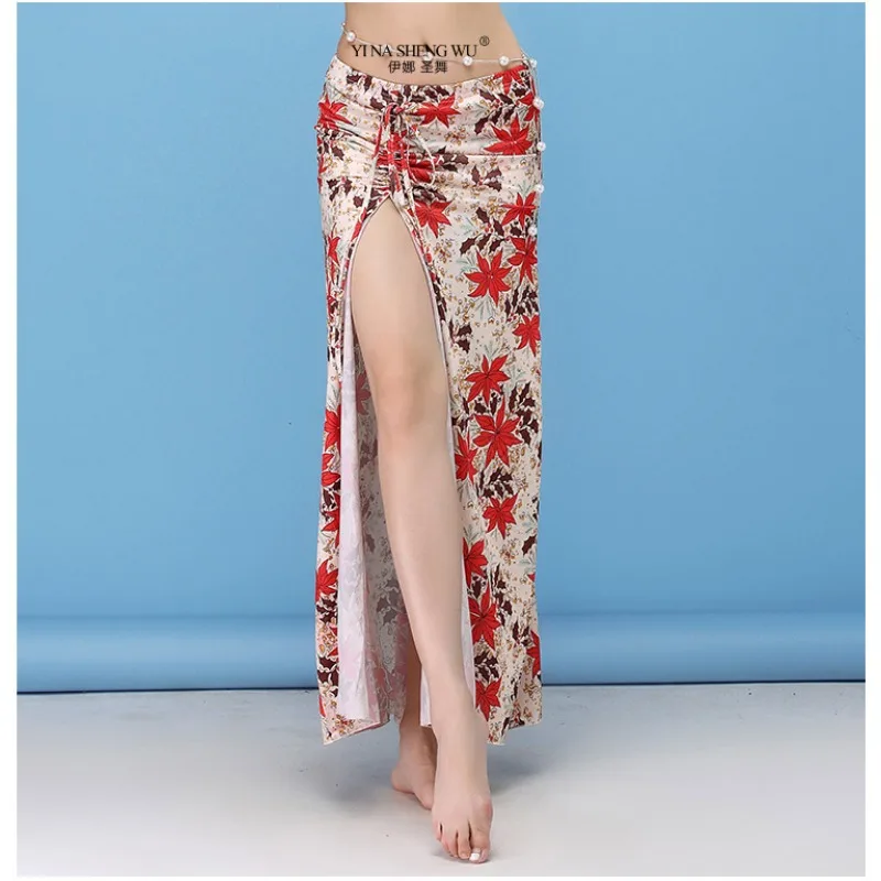 Women Modal Belly Dance Practice Skirt Oriental Performance Long Skirt Dance Side Split Slim Dress Wear Training Clothing