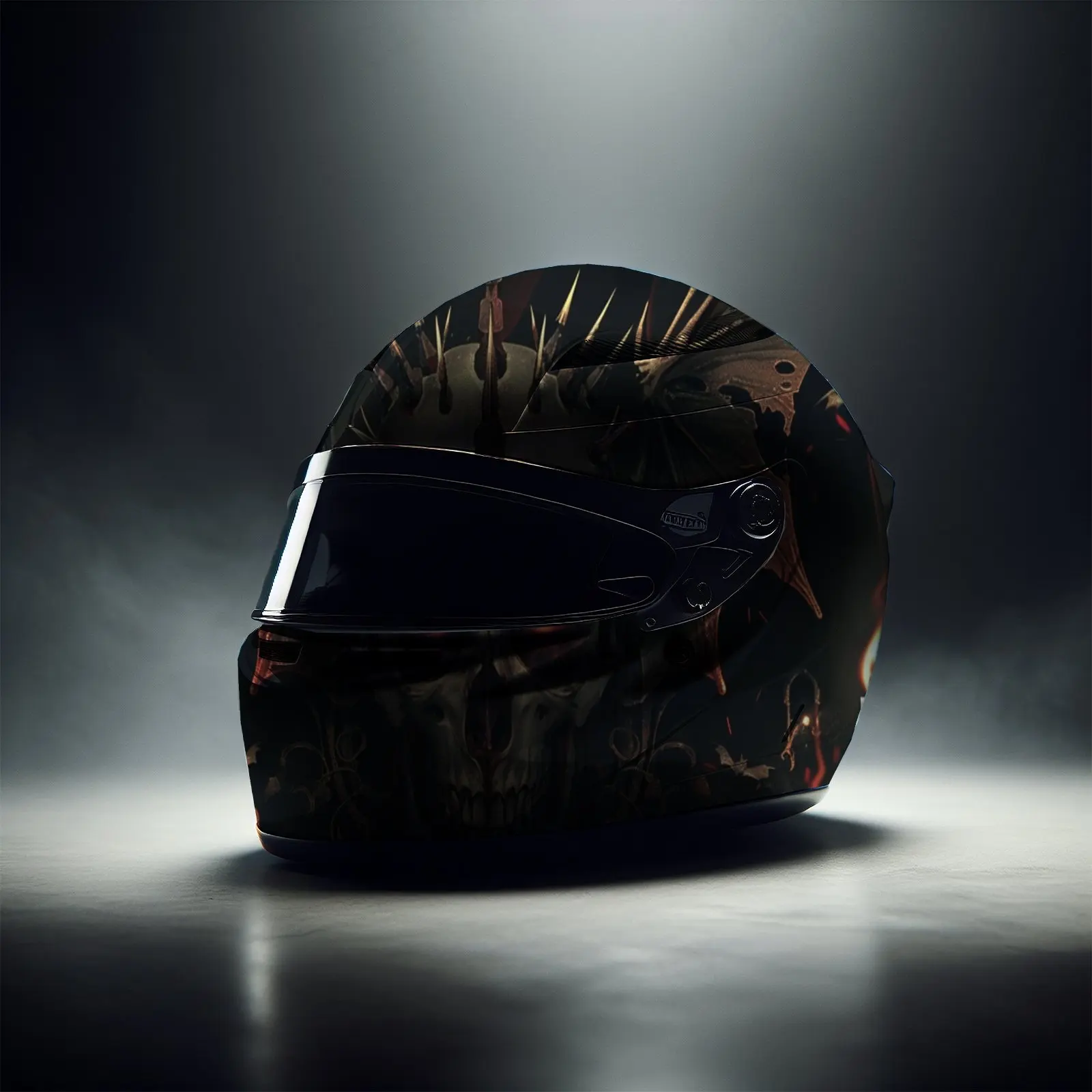 Nether Candle Demon Skull Helmet Vinyl Wraps، شارات خوذة لكامل الوجه مقاومة للماء والخدش، تصميم فني متين من مادة PVC،