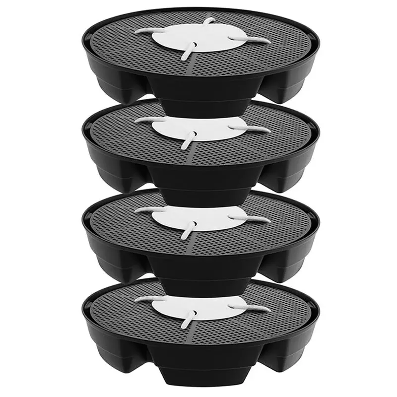 ABCA-4Pcsflower Pot Base Capacity Self Watering Plant Saucer With Mesh Holes Plant Water Catcher Drip Tray Garden Accessories
