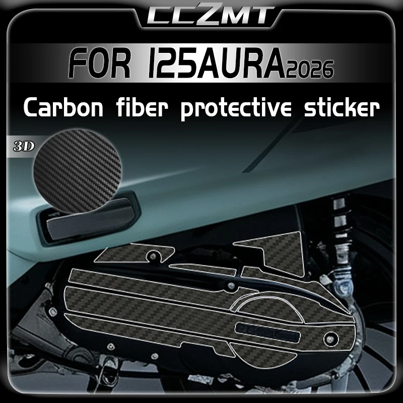 For CFMOTO 125AURA 2026 3D Carbon Fiber Decorative Sticker Front Foot Anti Scratch Protective Film Modification Accessories