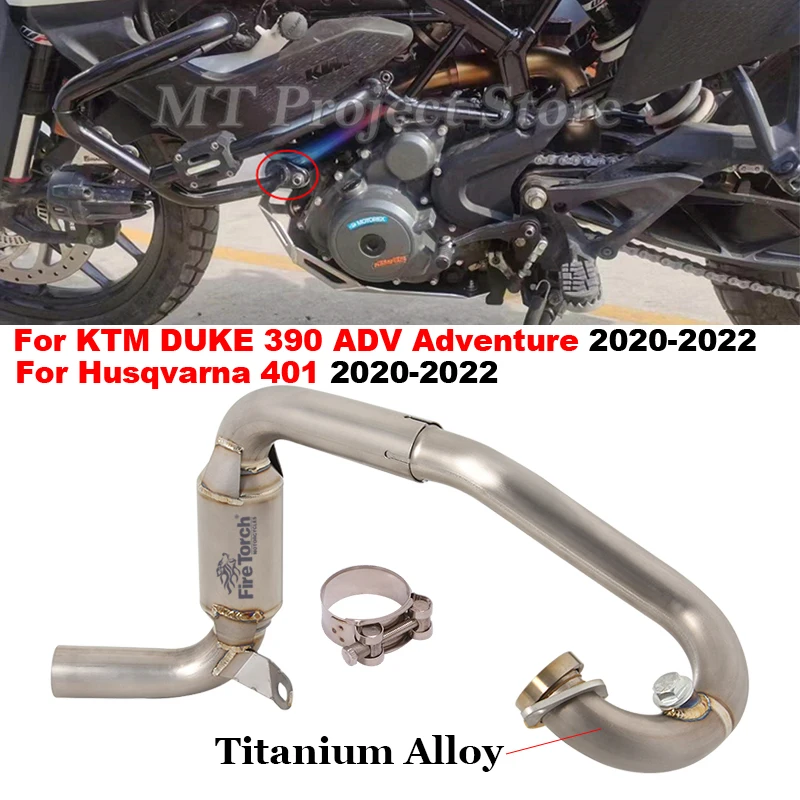 

Motorcycle Exhaust Escape High Position Titanium Alloy Front Link Pipe For DUKE 250 KTM 390 Adventure Husqvarna 401 2020 - 2022